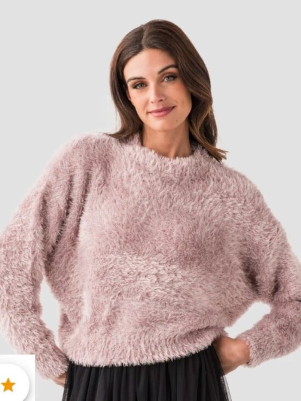 Social Threads | Pinch Lurex Eyelash Sweater Pink Small NWT